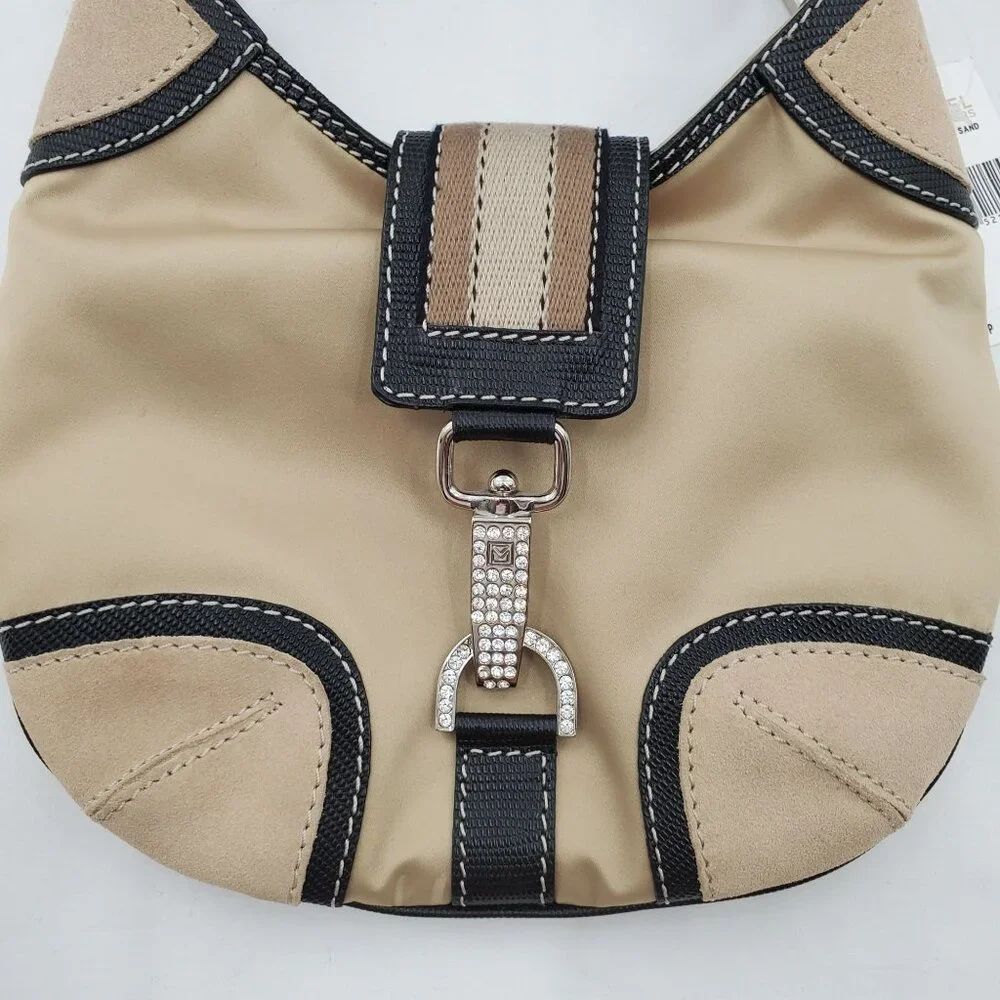 MICHAEL Michael Kors Women's Sport Luxe Small Hobo Satin Bag Sand New With Tags